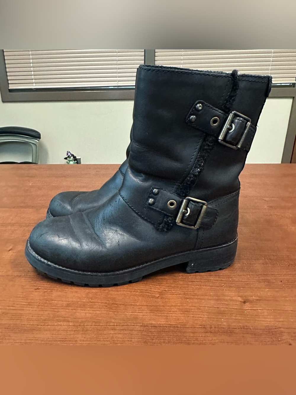 UGG Niels Moto boots black leather womens 6.5 boho grunge - Picture 5 of 9